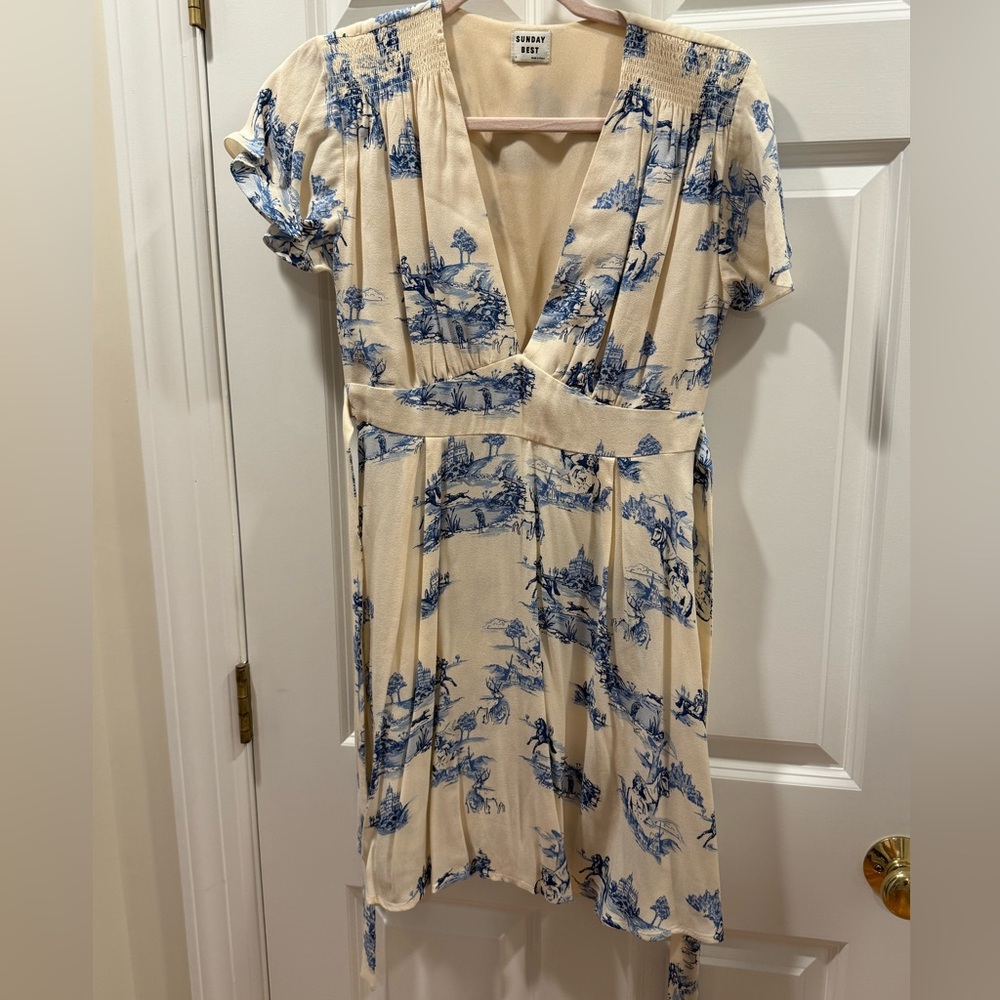 BEST SUNDAY French toile short mini dress - Picture 1 of 4